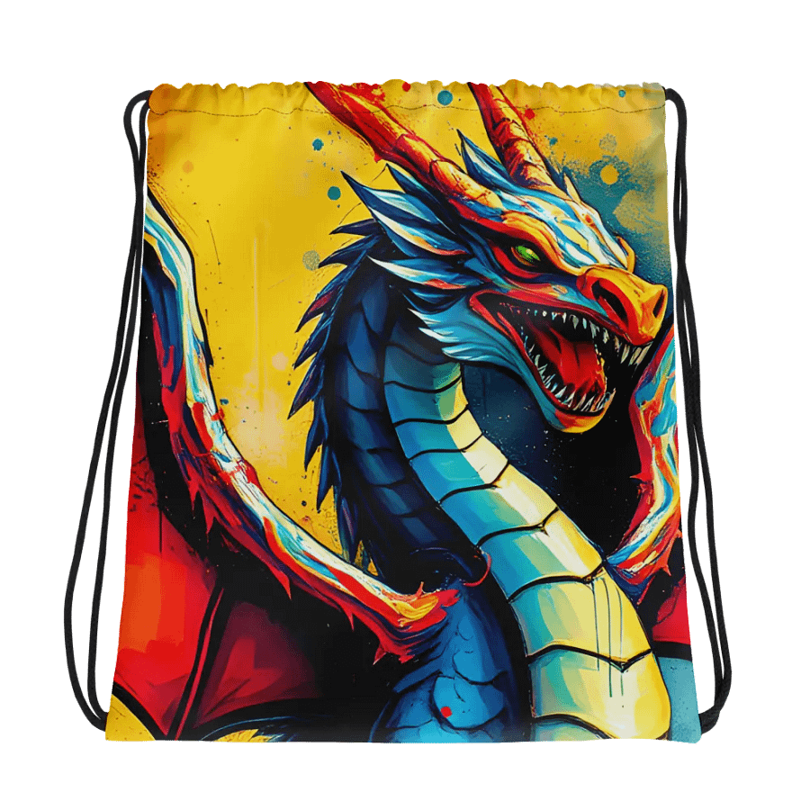 Vibrant Dragon All-Over Drawstring Bag product image (1)