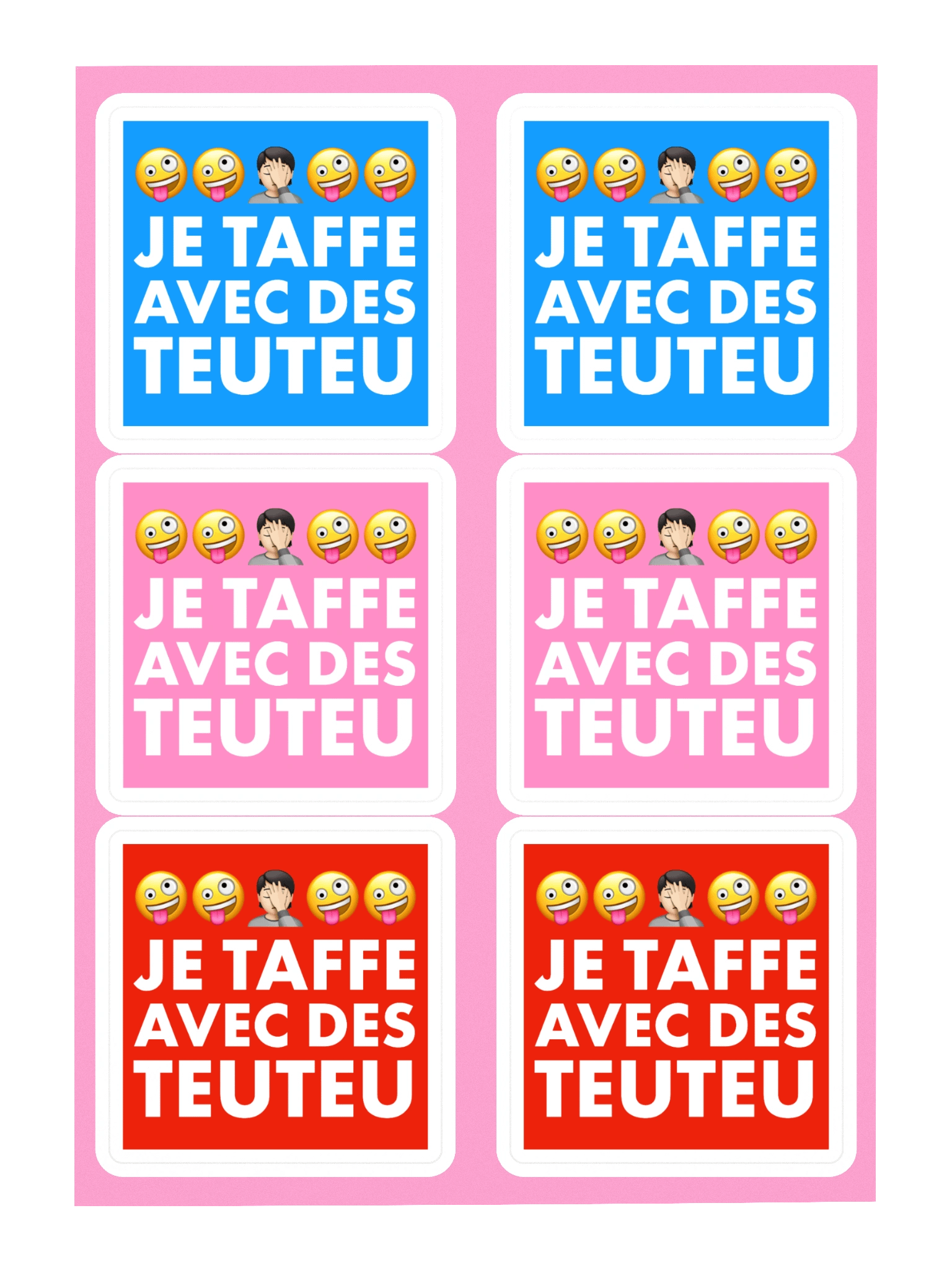 6 stickers je taffe avec des teuteu • planche A5 product image (3)