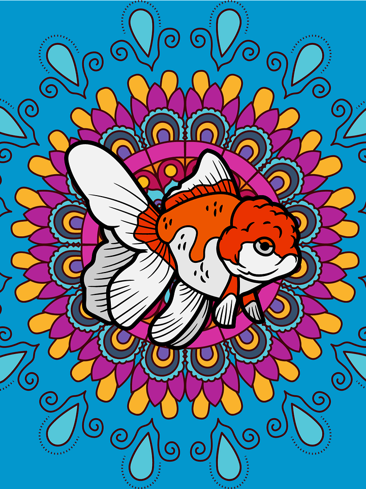 Fancy Goldfish & Mandalas 32 Page Printable Coloring Book product image (1)