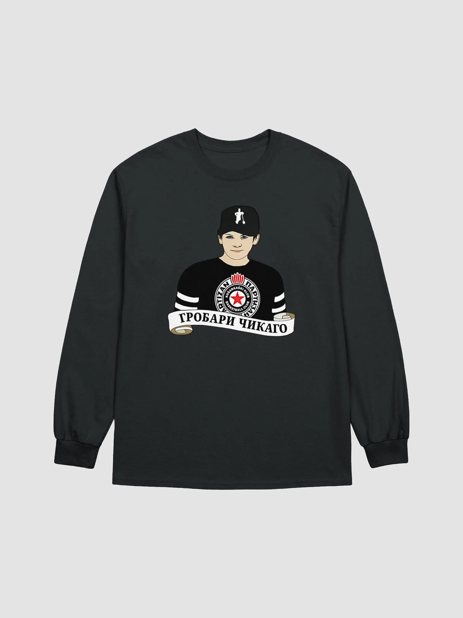 Grobari Čikago KK Partizan Gildan Ultra Cotton Long Sleeve T-Shirt product image (1)