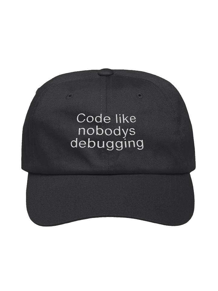 “Code Like Nobody’s Debugging” Minimalist Dad Hat – Developer Edition product image (1)