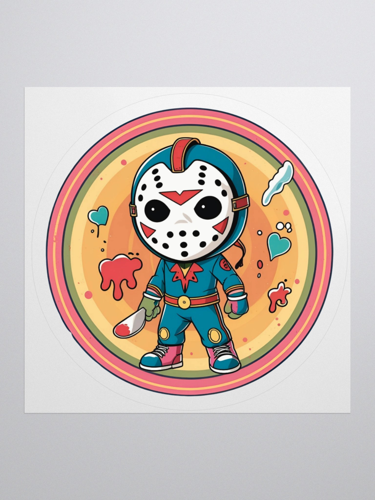 Retro Horror Hockey Mask Sticker product image (1)