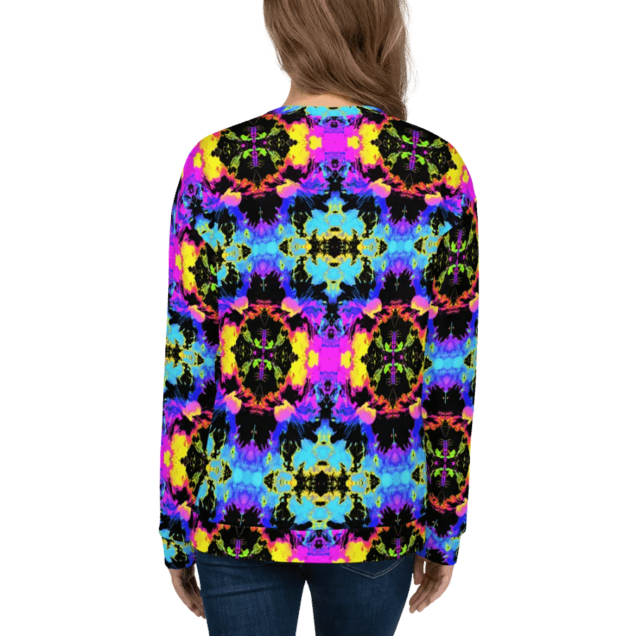 Abstract Neon Melting Daises Unisex Sweatshirt product image (10)