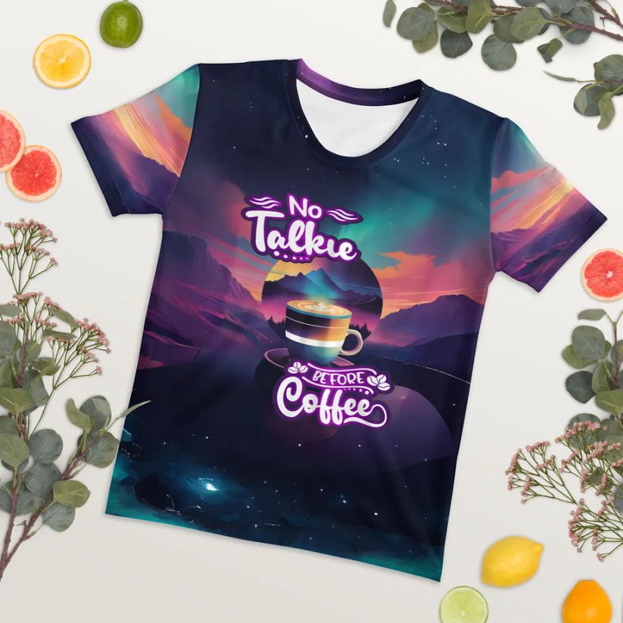 No Talkie Before Coffee All Over Print T-shirt product image (7)