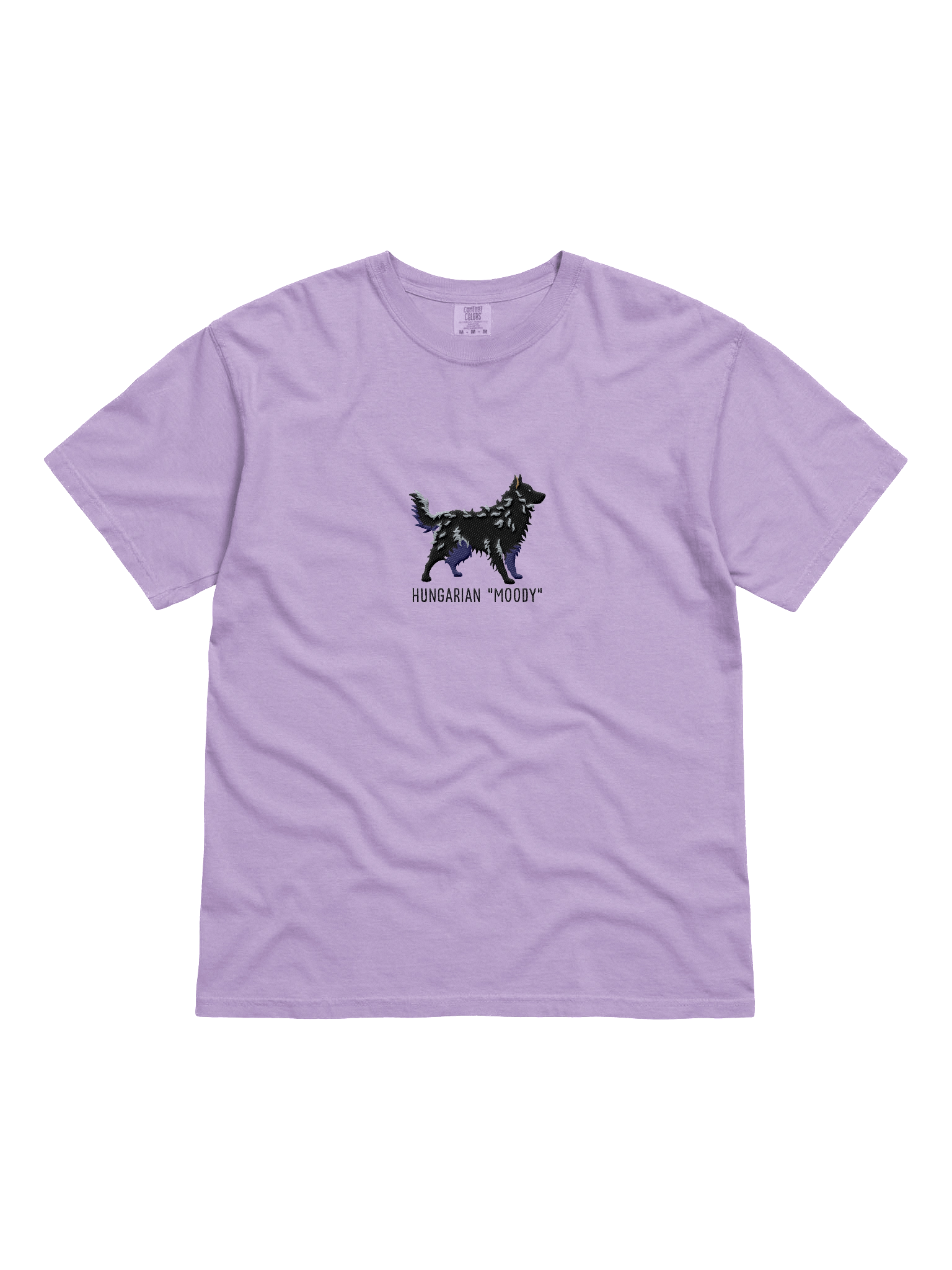 Hungarian Moody T-Shirt(Embroidered) of a Hungarian Mudi(Black) product image (31)