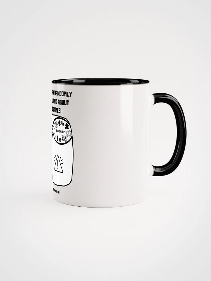 CAUTION: MAY RANDOMLY START TALKING ABOUT BOARD GAMES! | White Ceramic Mug with color on the inside product image (2)