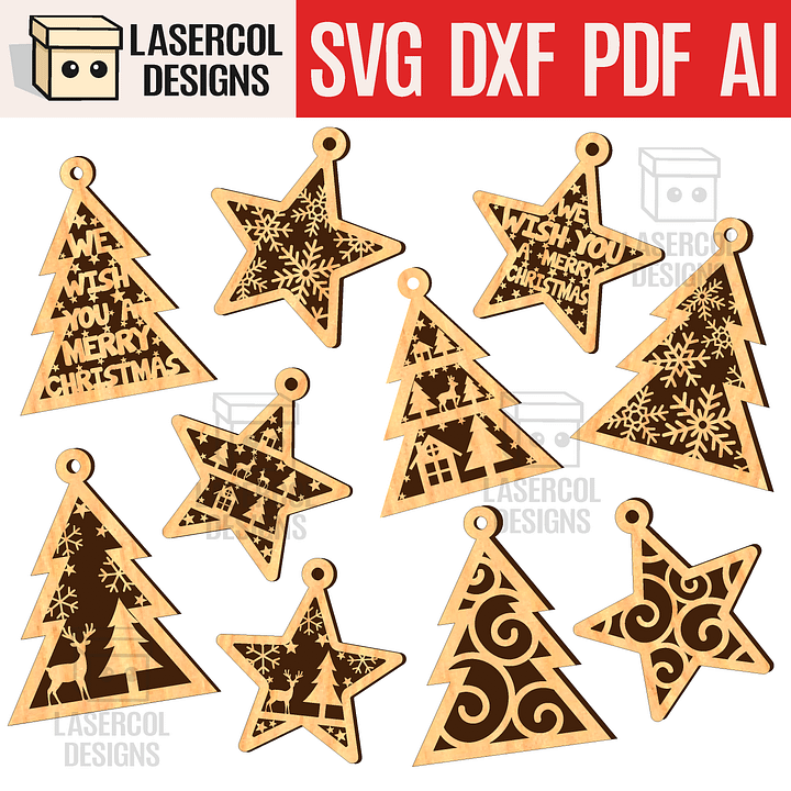 Christmas Ornaments - Laser Cut Files product image (1)