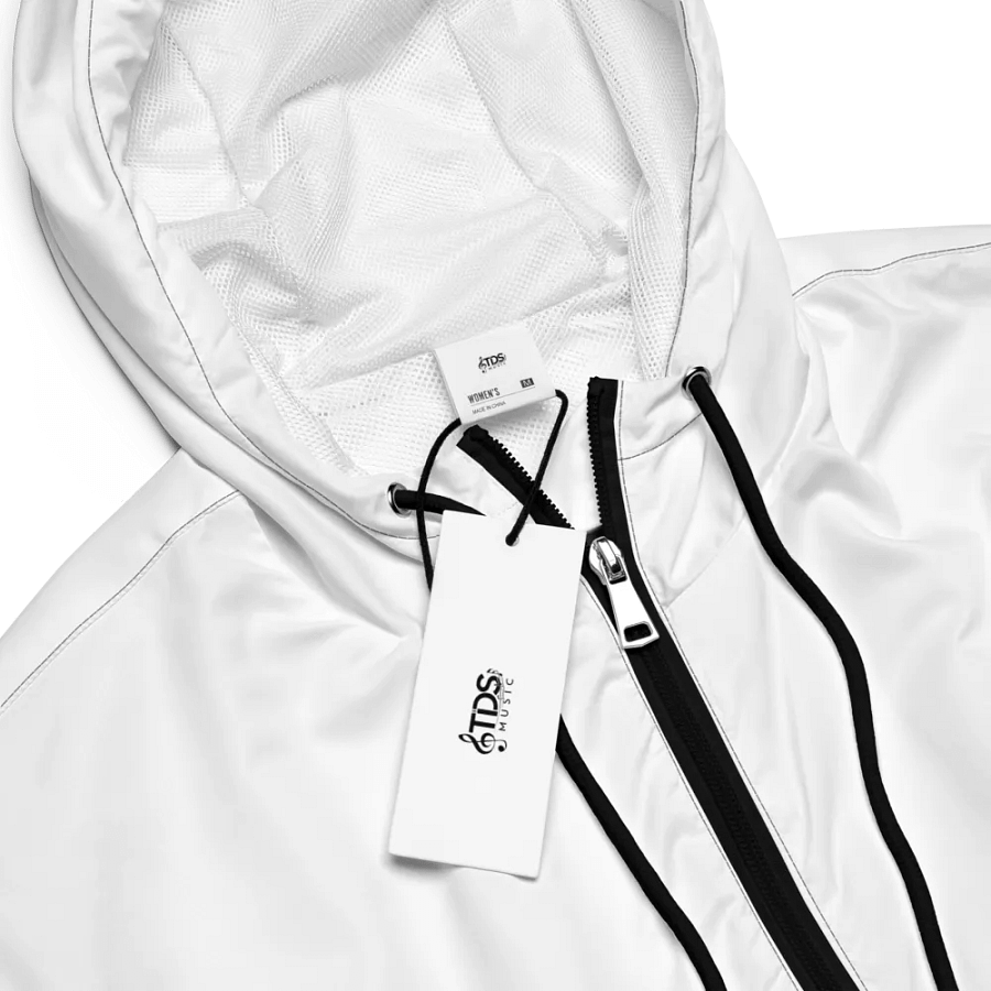 TDS Music Women's White Cropped Windbreaker Jacket - Lightweight & Water-Resistant | XS–2XL product image (6)