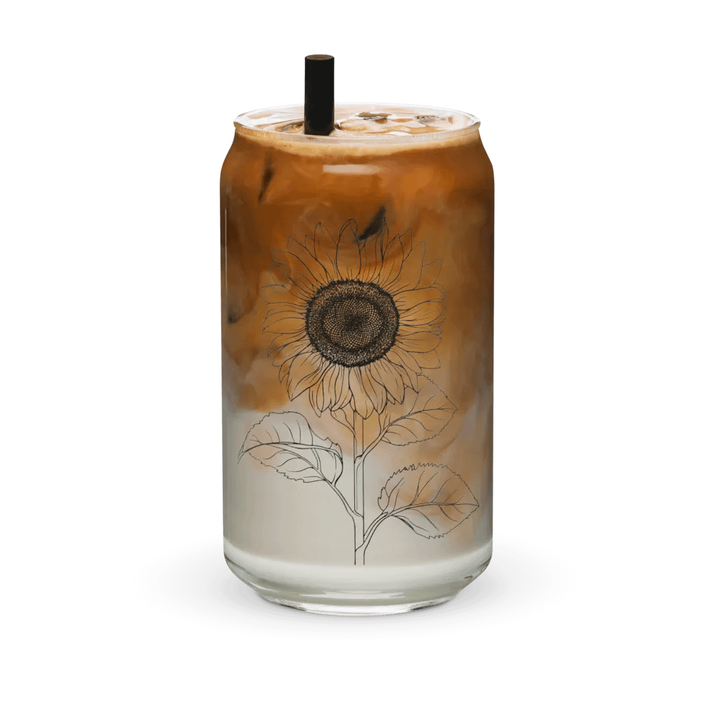 Sunflower Sip in Style: Can-Shaped Glass product image (6)