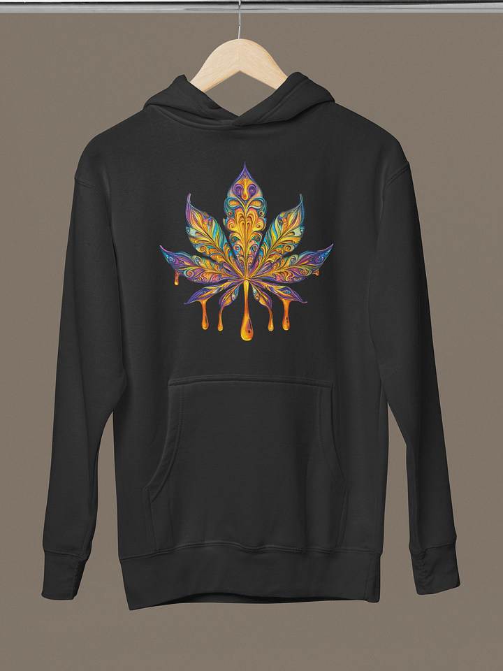 Psychedelic Drip Cannabis Leaf | Trippy Rainbow Graphic Unisex Hoodie product image (1)