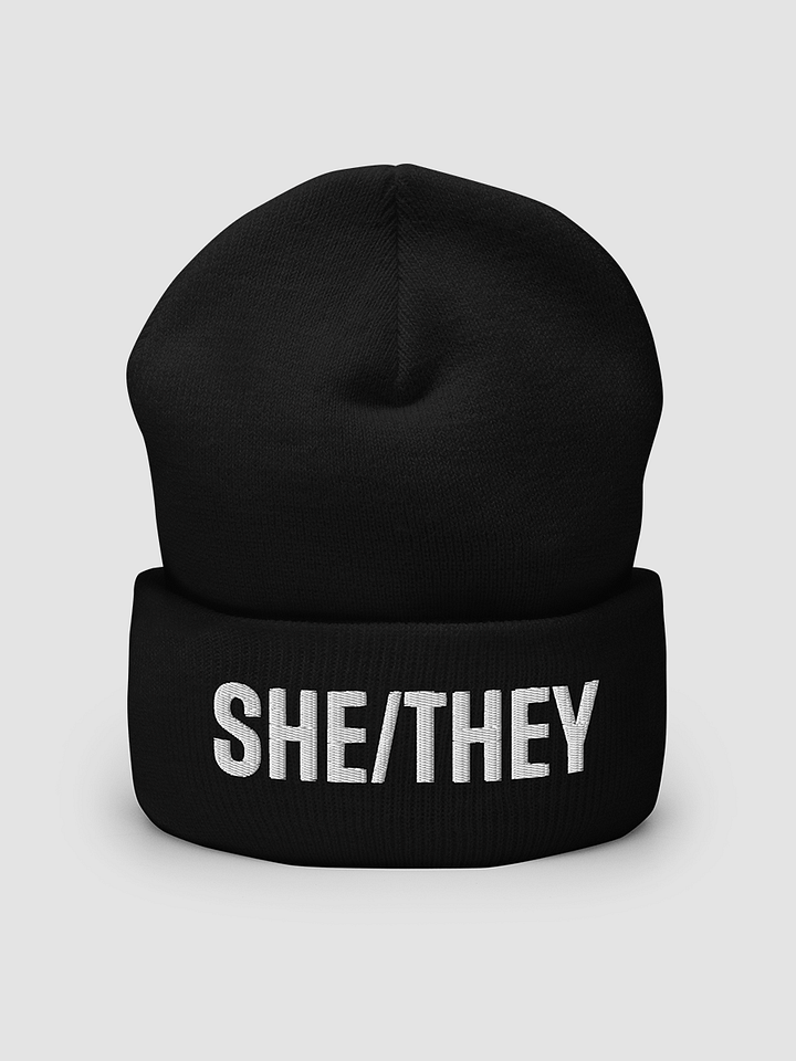 She/They Pronoun Beanie product image (2)