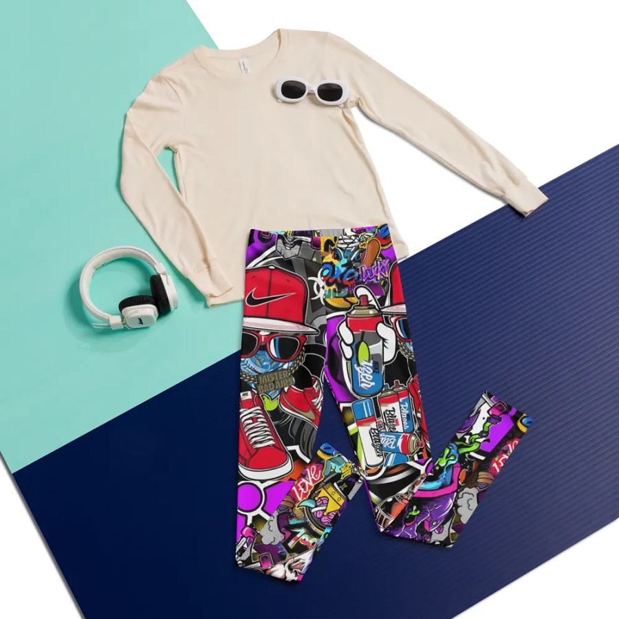 Kids Leggings – Graffiti Style Print for Urban & Trendy Fashion product image (5)