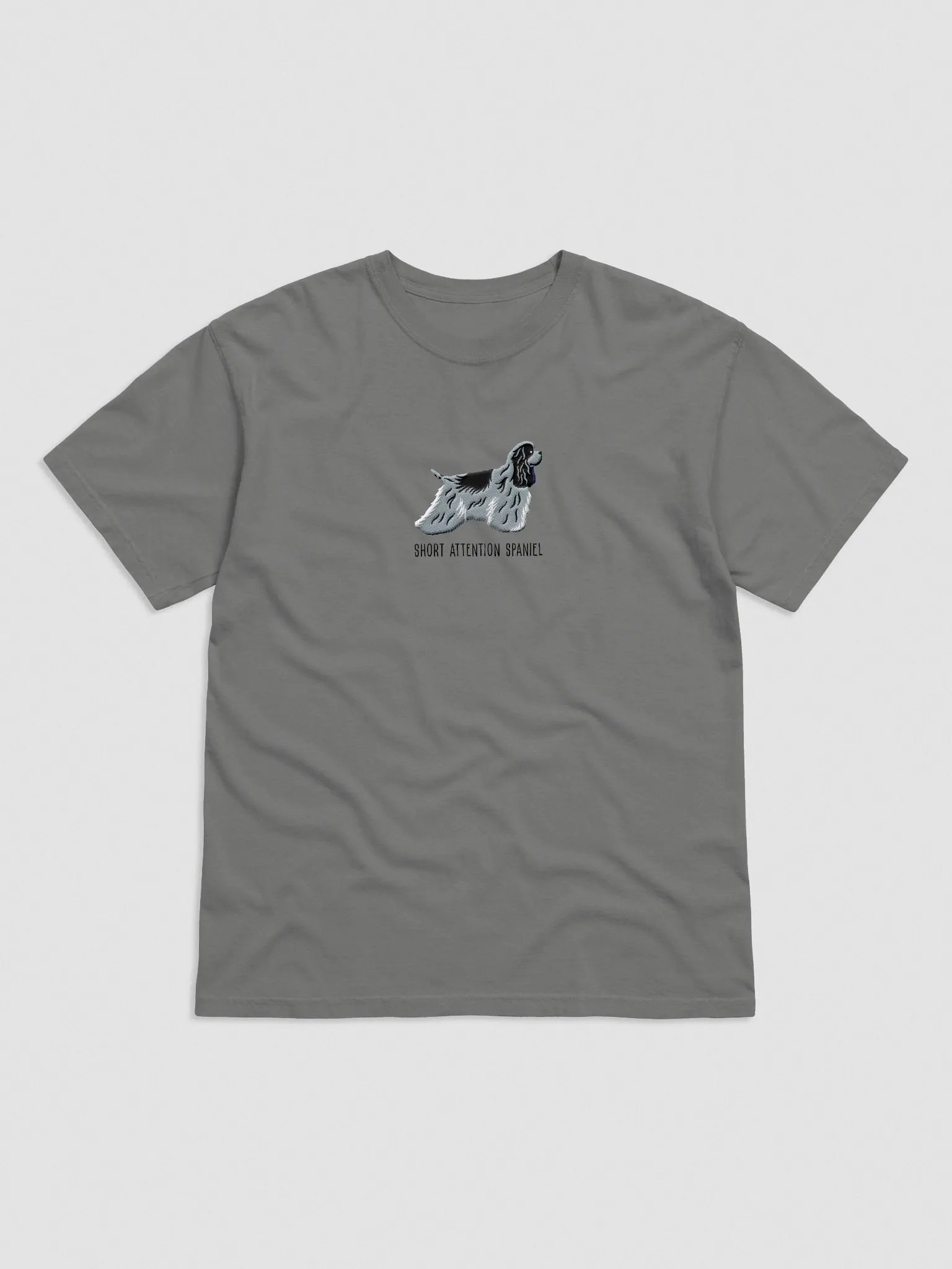 Short Attention Spaniel T-Shirt(Embroidered) of an American Cocker Spaniel(Blue Roan) product image (4)