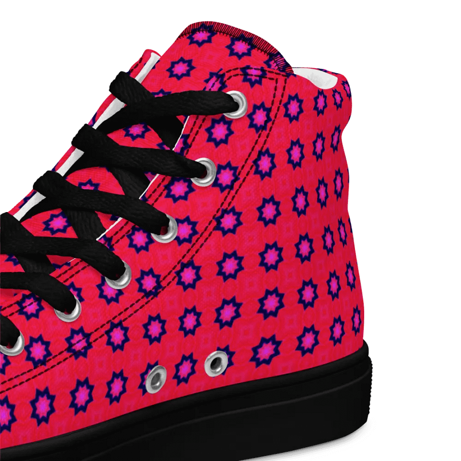Abstract Red Ladies Canvas Shoes High Tops product image (11)