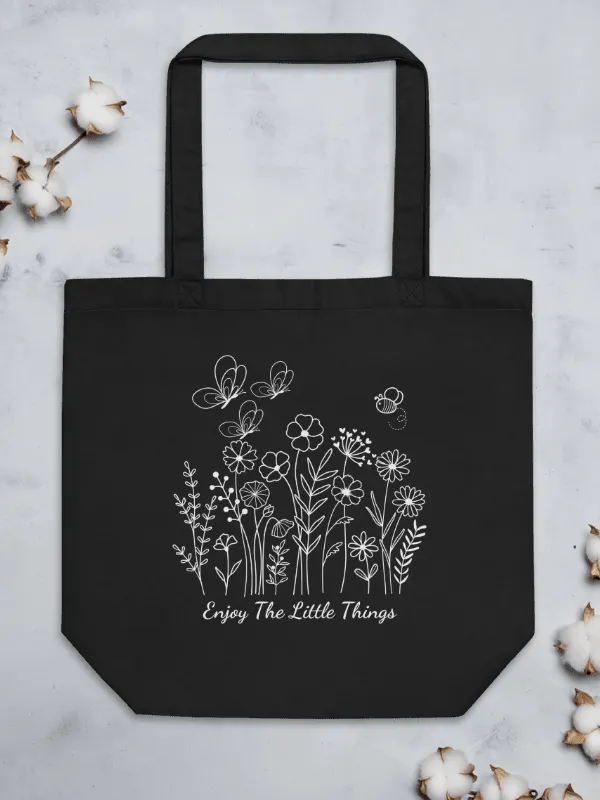 Enjoy The Little Things Floral Eco-Friendly Tote Bag product image (1)