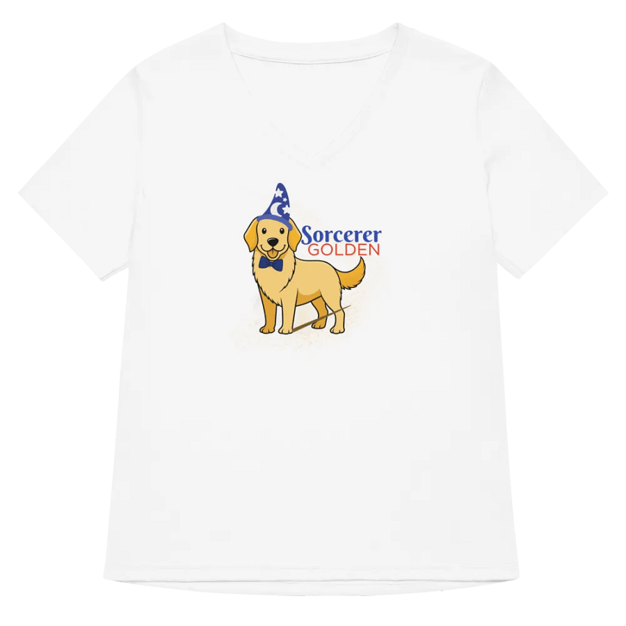 Sorcerer Golden V-Neck Tee – Magic Meets Man's Best Friend product image (5)