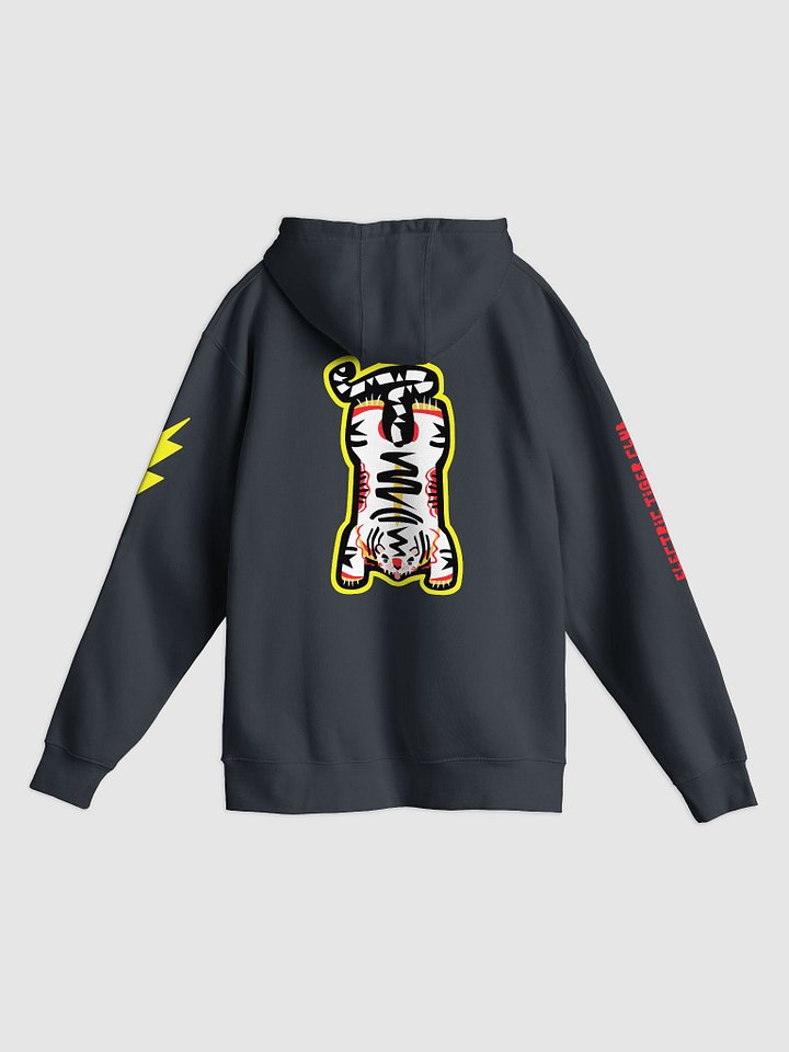 White Electric Tiger with Yellow Lightning Bolts - Hoodie with Front Pocket product image (1)