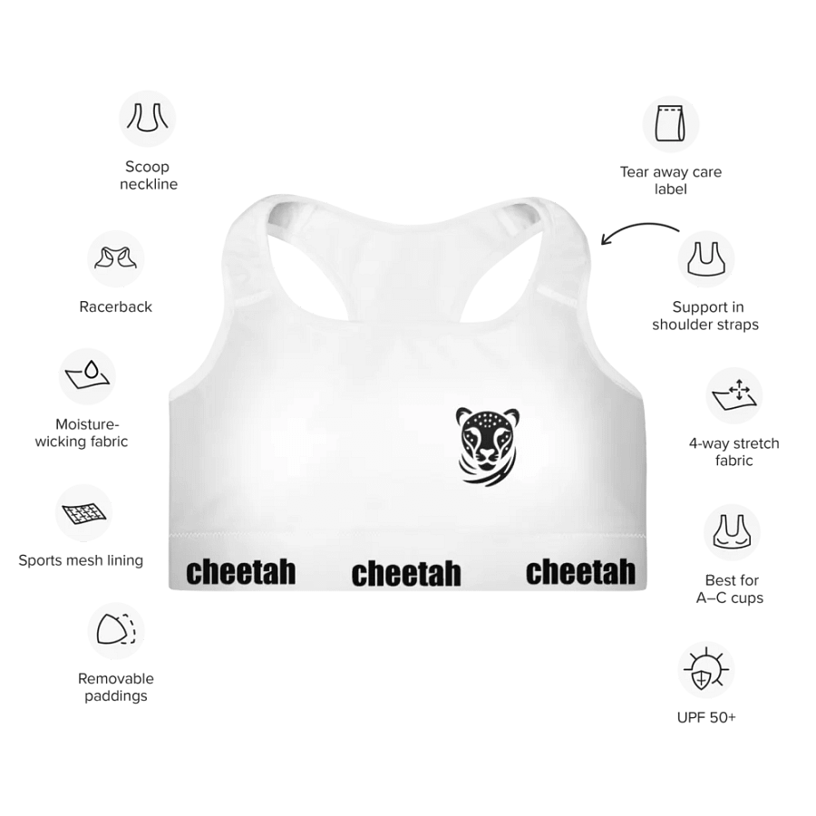 cheetah sports bra white product image (7)