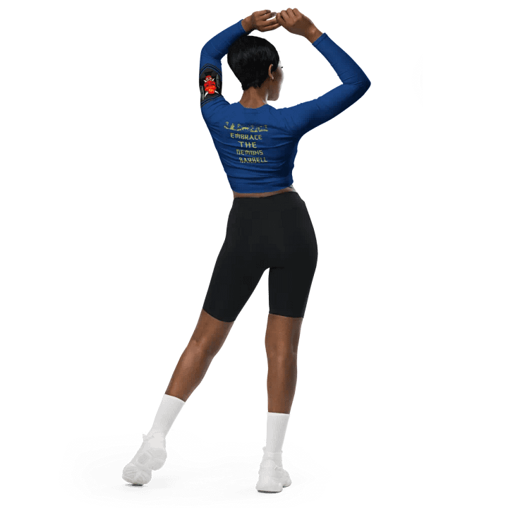 women oni crop top long sleeve (BLUE) product image (2)