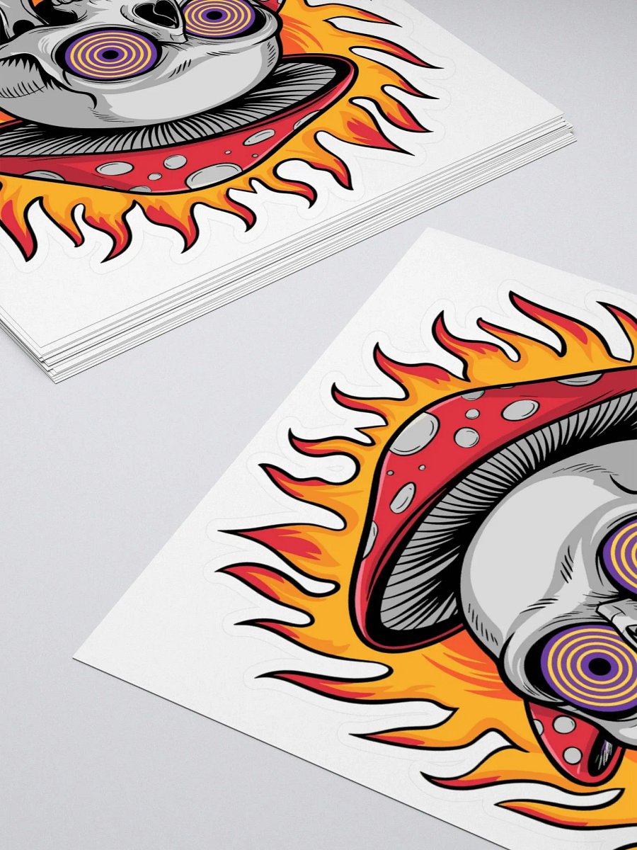 Psychedelic Mushroom Skull Sticker product image (4)