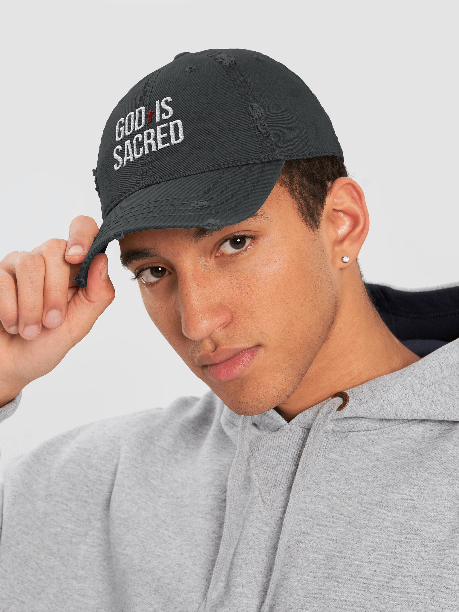 God Is Sacred - Distressed Dad Hat (Dark) product image (5)