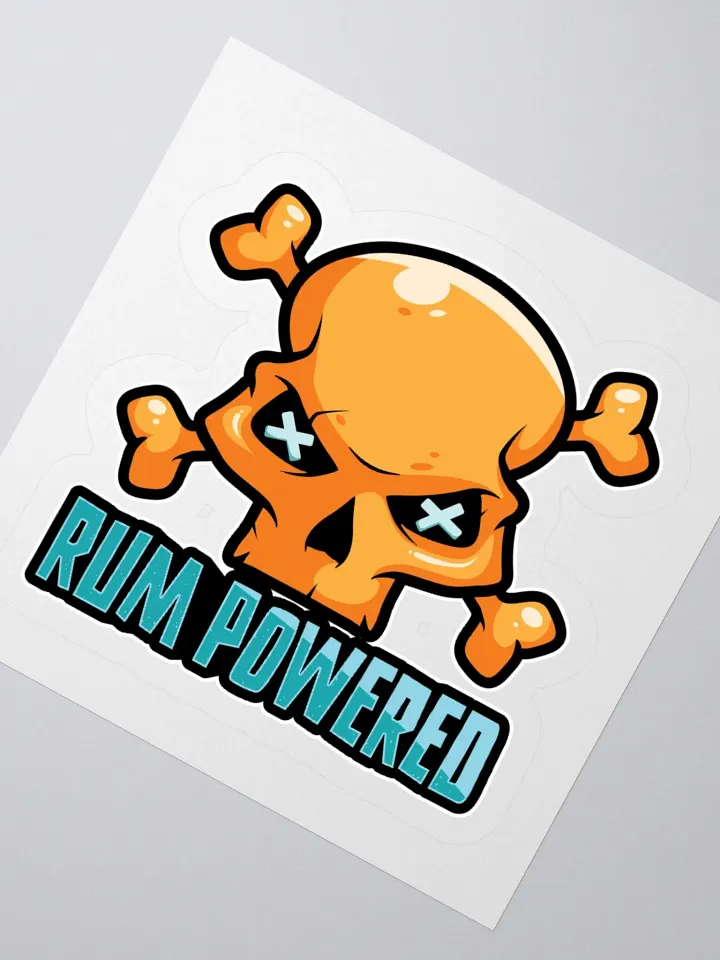 Rum Powered Pirate Sticker | Funny Skull & Crossbones Design product image (4)