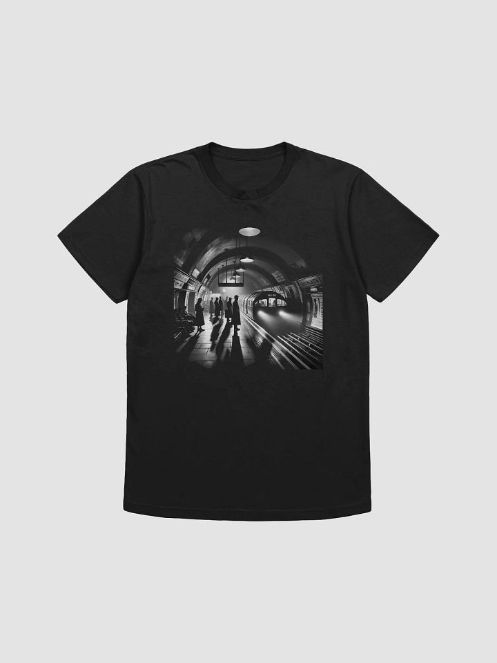Vintage Metro Mystique: Moonlit Journey Underground (Front Print Mens Tee) product image (1)