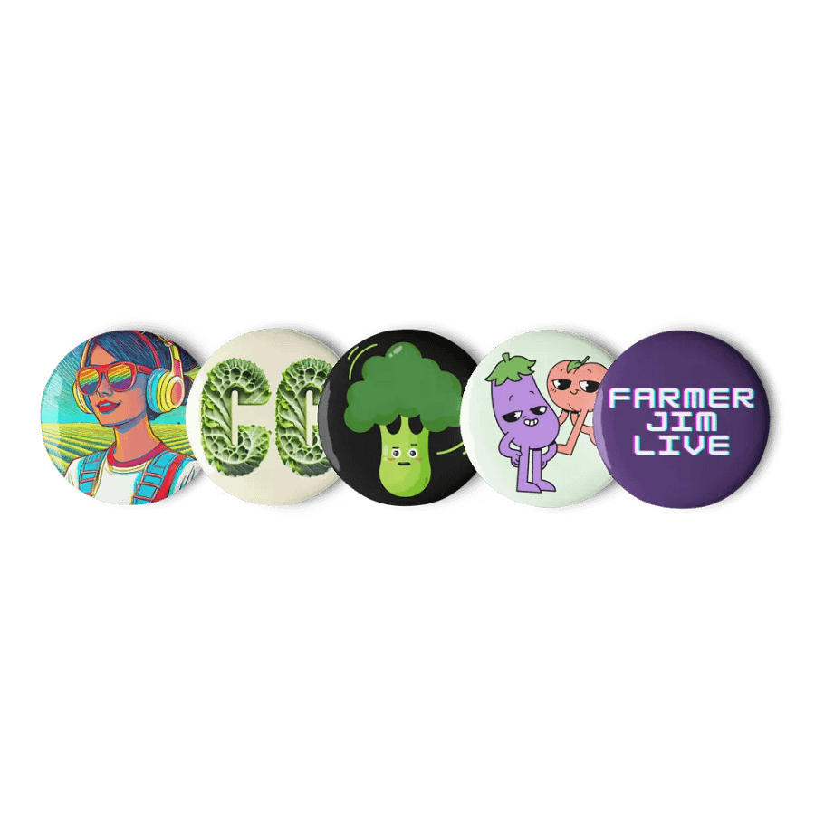 Farmer Jim Live Pin Buttons Set product image (1)