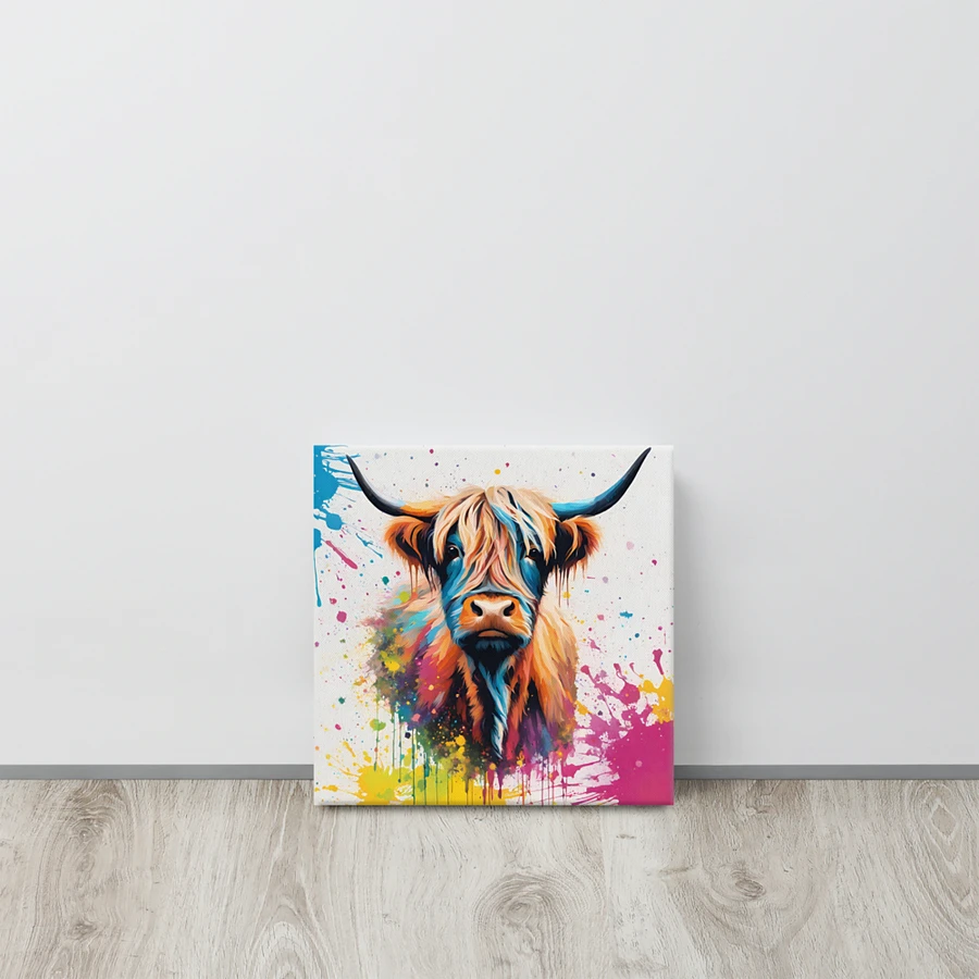 Multi Coloured Paint Splash Highland Cow Wall Art product image (16)