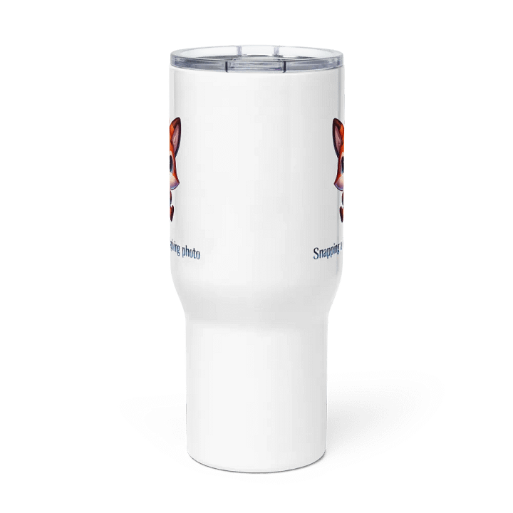 Snapping A Thanksgiving Photo Cute Fox Travel Mug With A Handle product image (3)