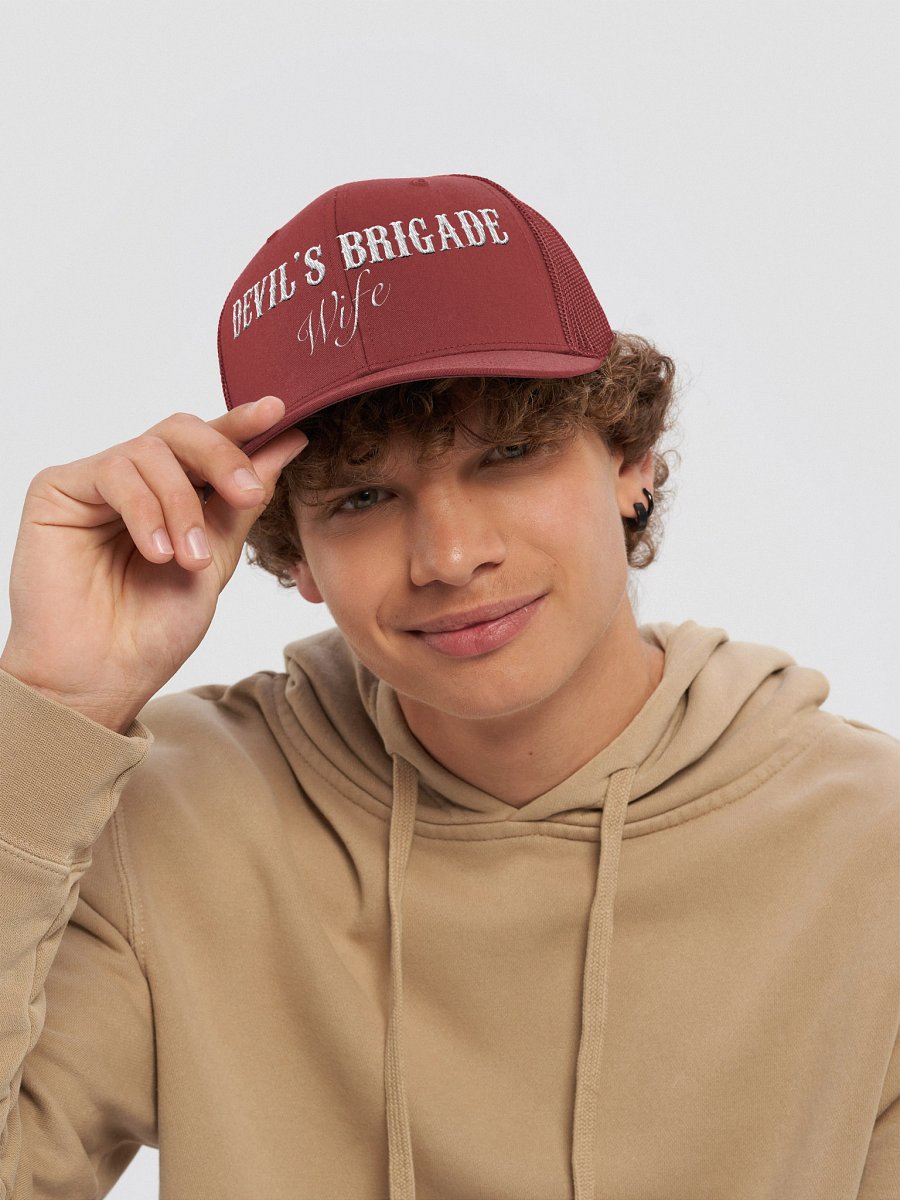 Devil's Brigade Trucker Hat, Text & Image Front, Wife product image (24)