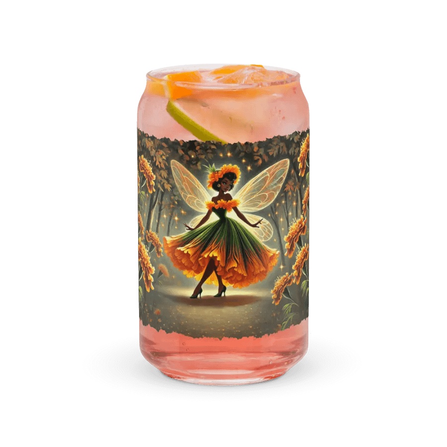 Enchanted Marigold Fairy Glass with Optional Lid and Straw product image (37)