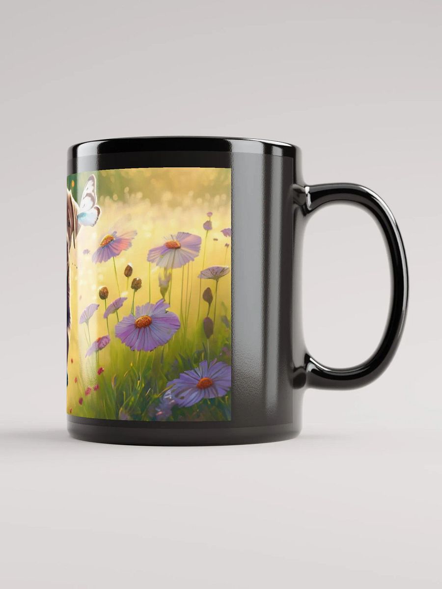 Floral Fetch: Black Glossy Mug for Dog Lovers product image (2)
