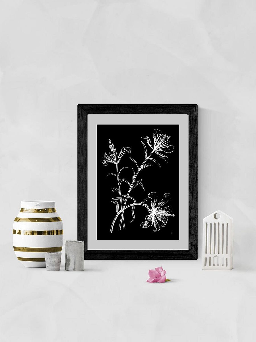 Ethereal Blooms Matte Poster - Wild Elegant Flowers Dark product image (7)