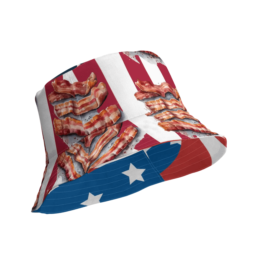Bacon Strips, & Stars and Stripes Reversible Bucket Hat product image (4)