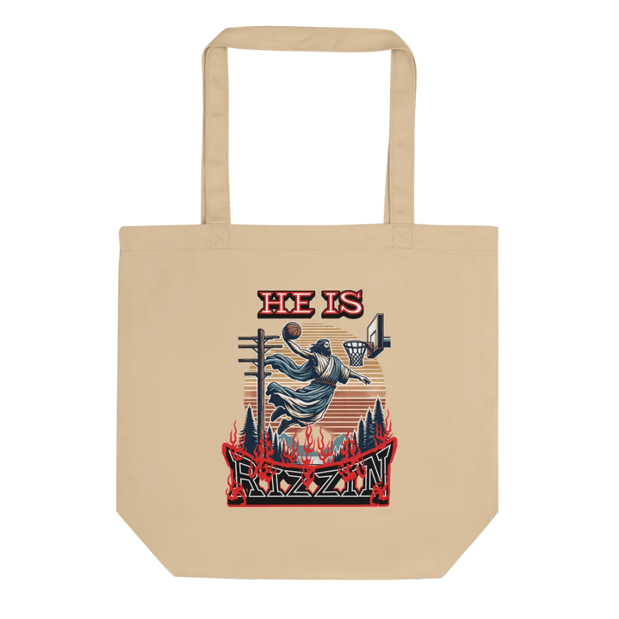 He Is Rizzin Basketball Jesus Dunk Eco Tote product image (1)
