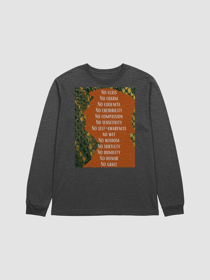 No Class, No Charm, No Coolness Donald Trump Silouhette Message Long Sleeve Tee product image (1)