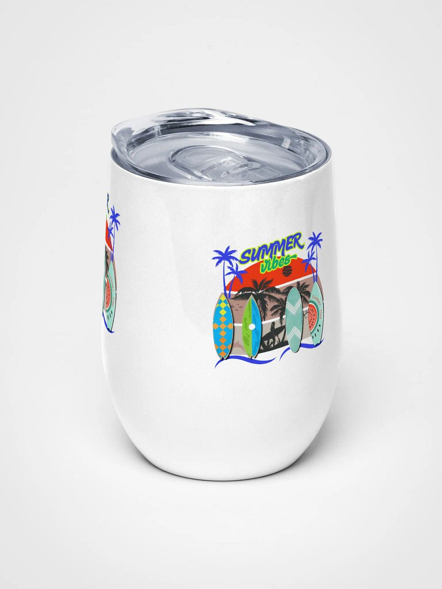 Summer Vibes Wine Tumbler gift for beach surfers friends Colleagues sons dads product image (5)