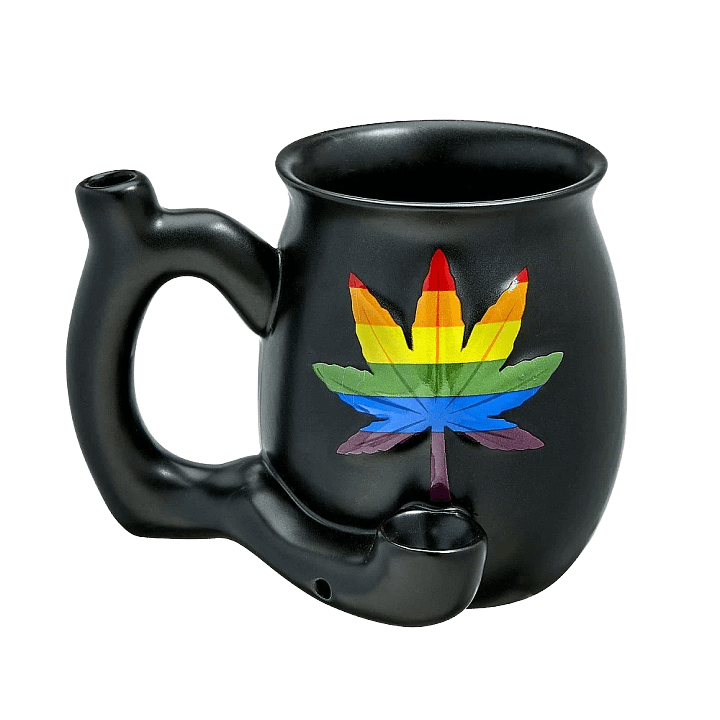 Matte Black Mug With Leaf product image (1)