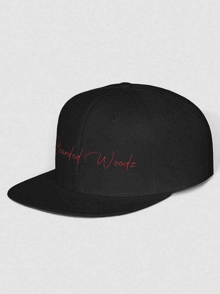 Bearded Woodz Signature Snapback Cap (Red Embroidery) product image (2)