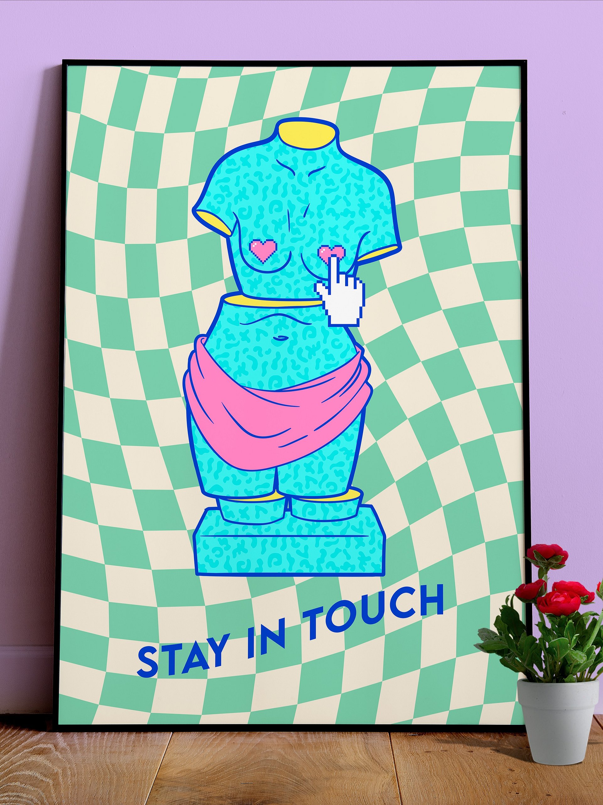 Retrowave poster/Vaporwave print: Stay In Touch. Aphrodite, Venus de Milo — anime poster, aesthetic poster, video game poster, 90s decor product image (1)