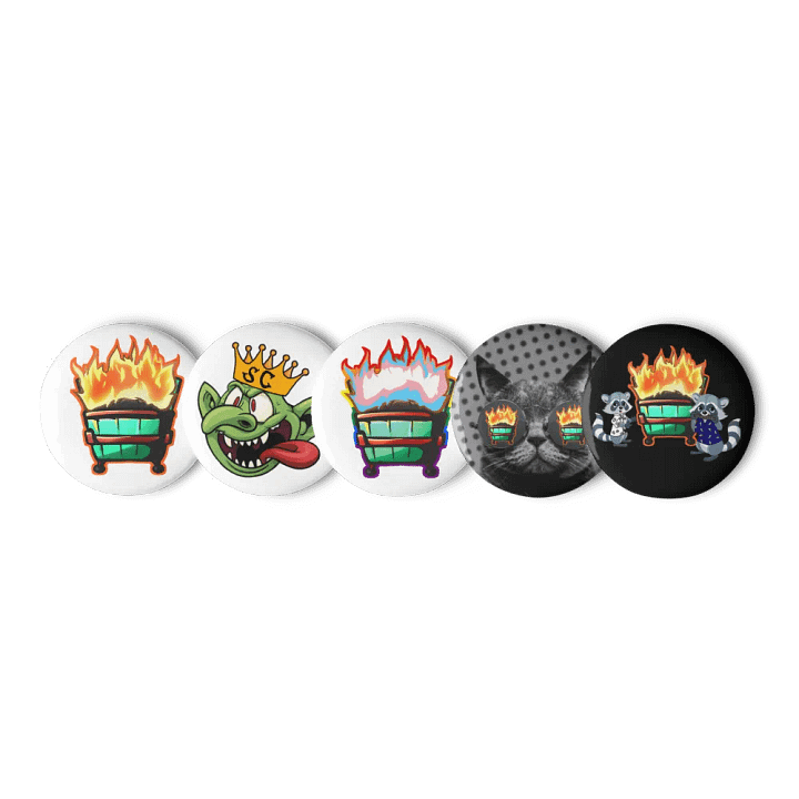 Dumpster Fire buttons product image (3)
