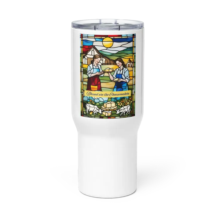 Blessed are the Cheesemakers Stainless Steel travel mug with handle #04 product image (3)