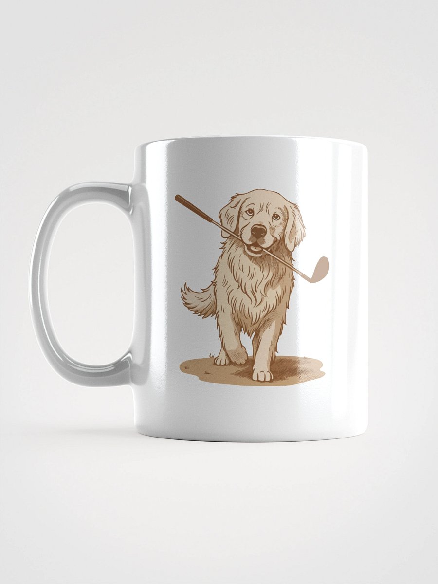 Golfing Golden Retriever White Glossy Mug product image (17)