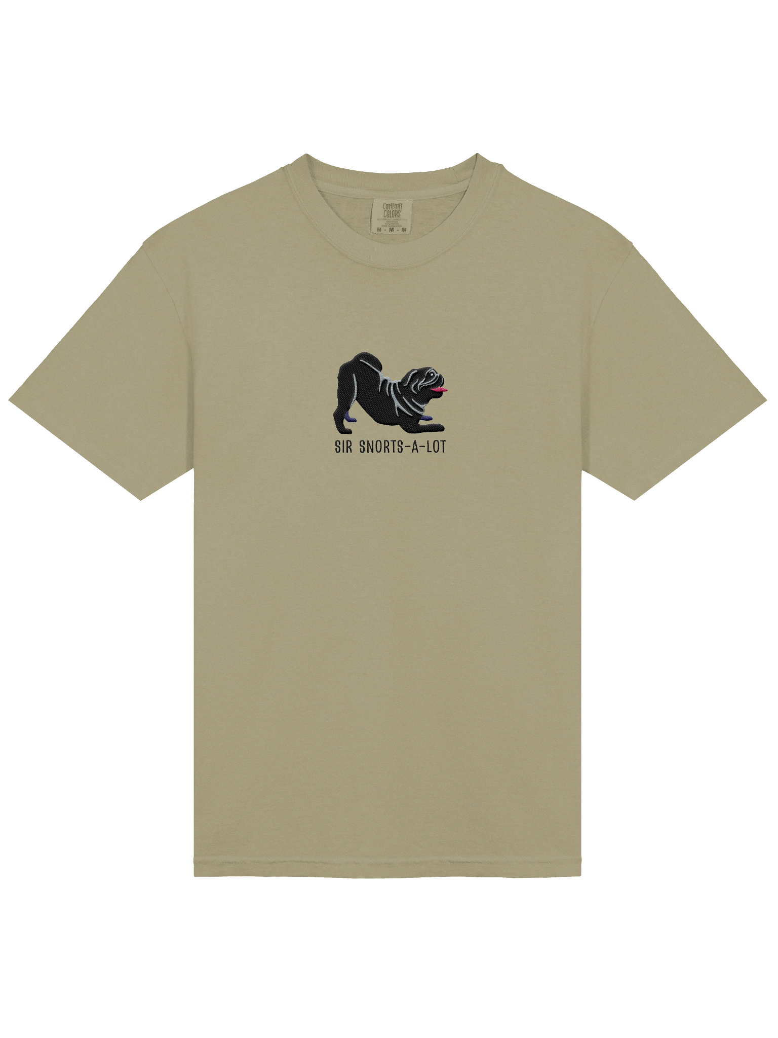 Sir Snorts-A-Lot T-Shirt(Embroidered) of a Pug(Black) product image (15)