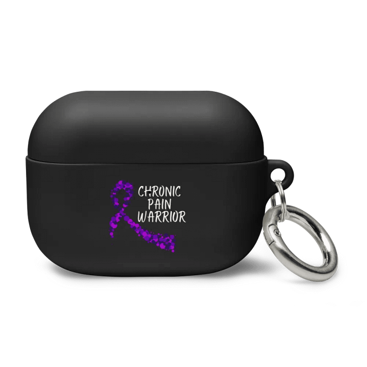 Chronic Pain Warrior Bubble Ribbon Airpods Case - White Print product image (1)