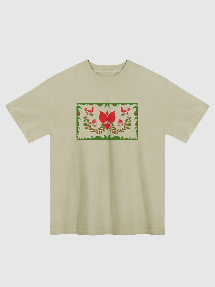 Hungarian Floral Bird Design Oversized T-Shirt product image (1)