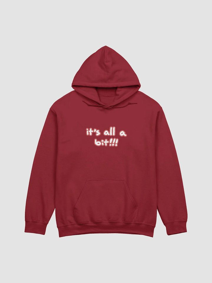 “It’s all a bit!!!” (lined design, #CB5F5F) classic hoodie product image (14)