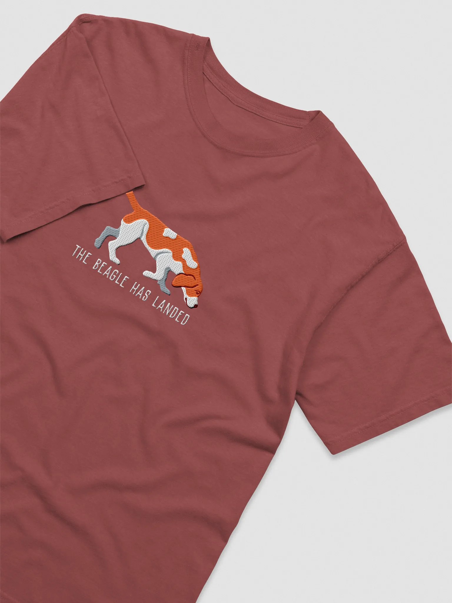 The Beagle Has Landed T-Shirt(Embroidered) of a Beagle(Red) product image (6)