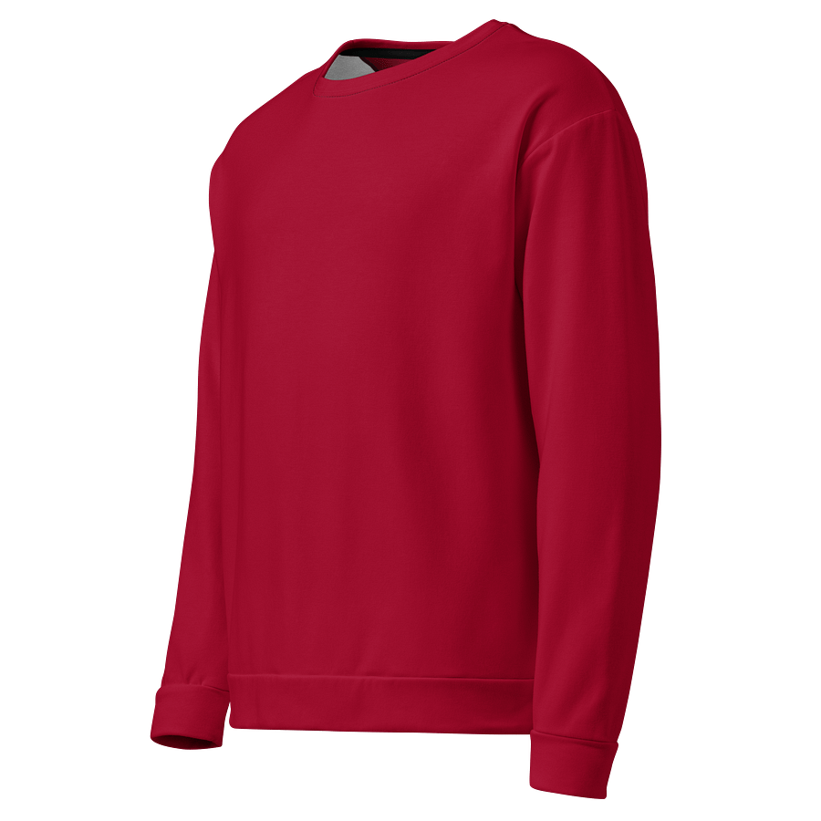 Cherry Red Solid Color Eco Friendly Unisex Sweatshirt product image (3)